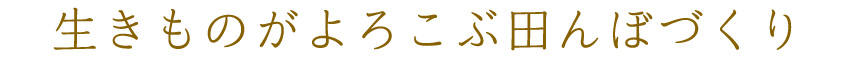 生きものがよろこぶ田んぼづくり